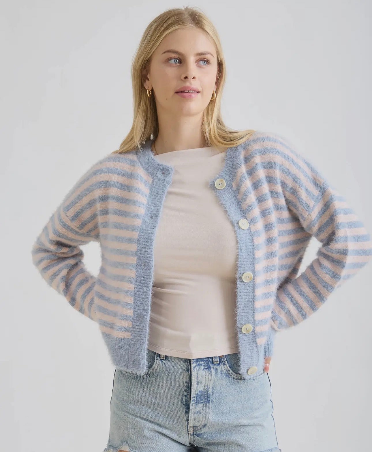 Blush & Breeze Striped Cardigan