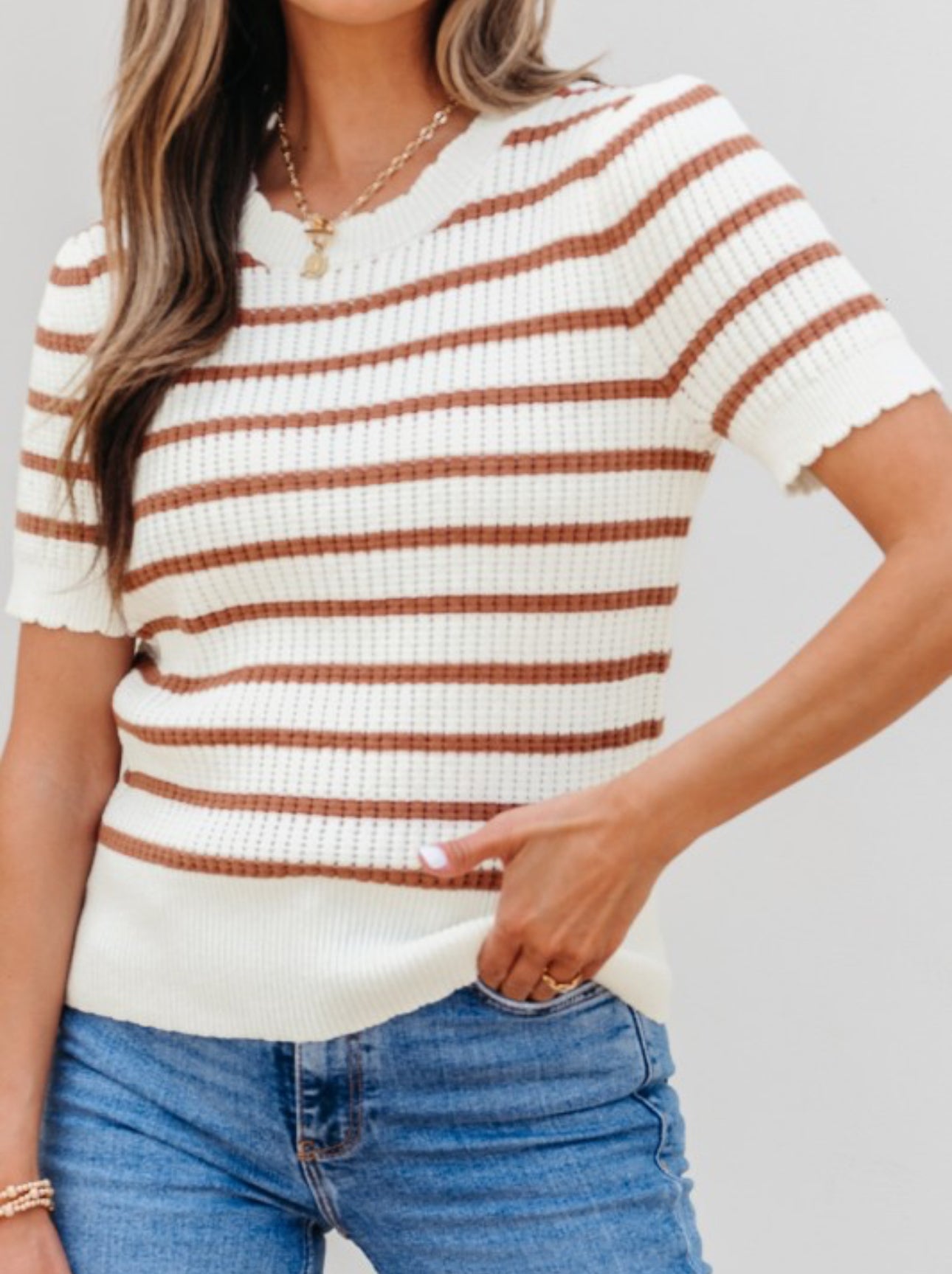 Scallops You’ll Love Sweater Top (S-XL)