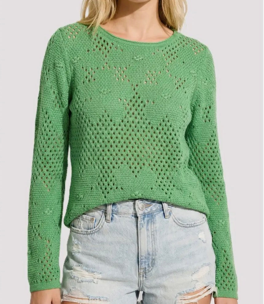 Clover Bloom Open Knit Top (S-XL)