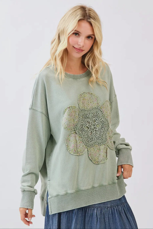 Faded Florals Sweatshirt