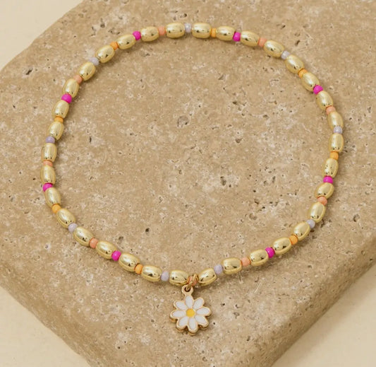 Pop Of Flower Stainless Steel Bracelet