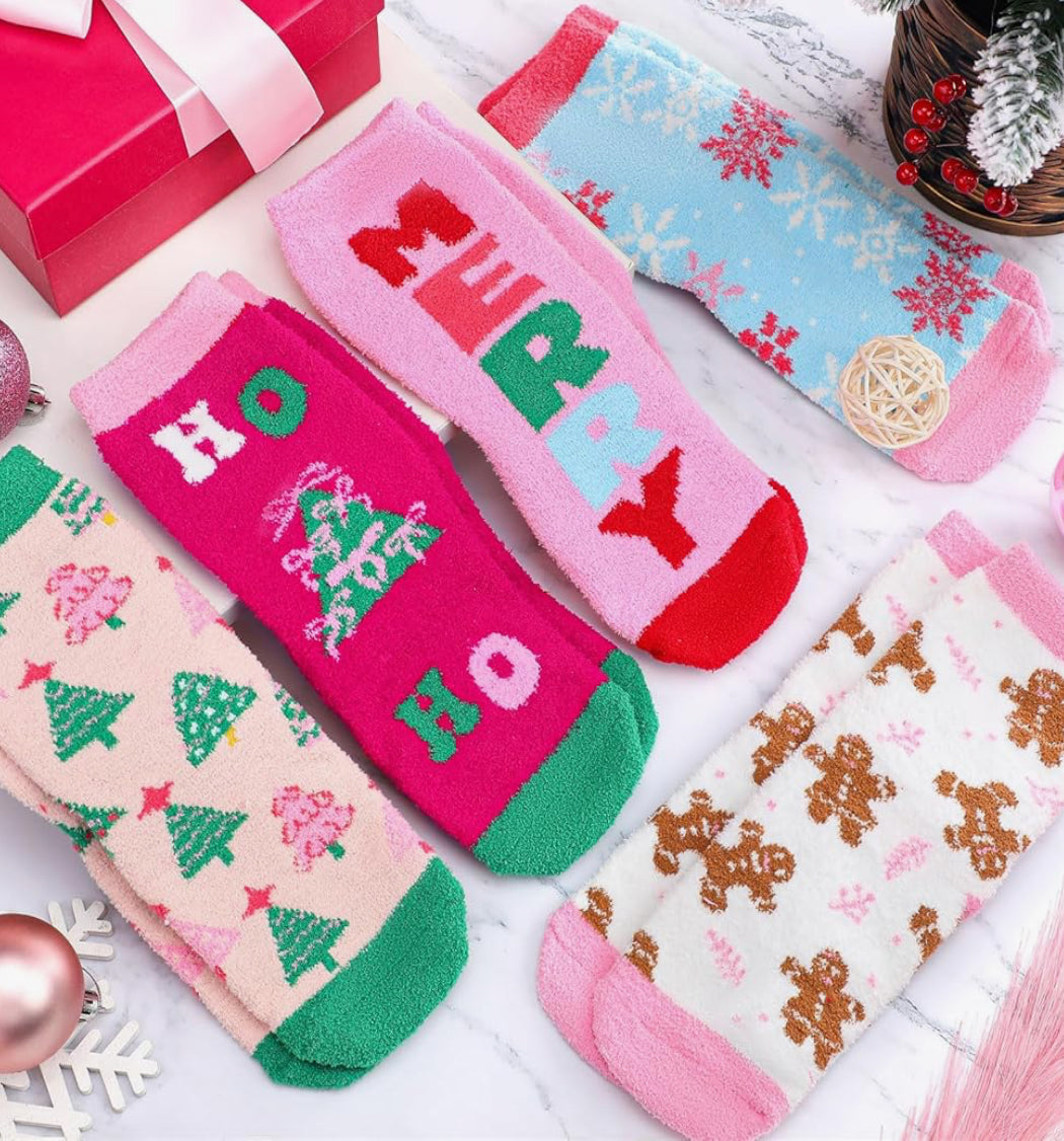 Fuzzy Christmas Socks (Several Styles)
