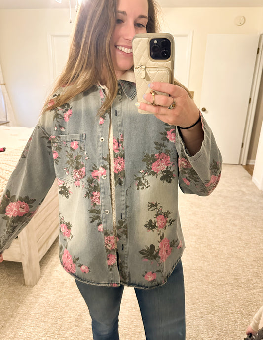Bloom & Button Up Shirt (S-XL)