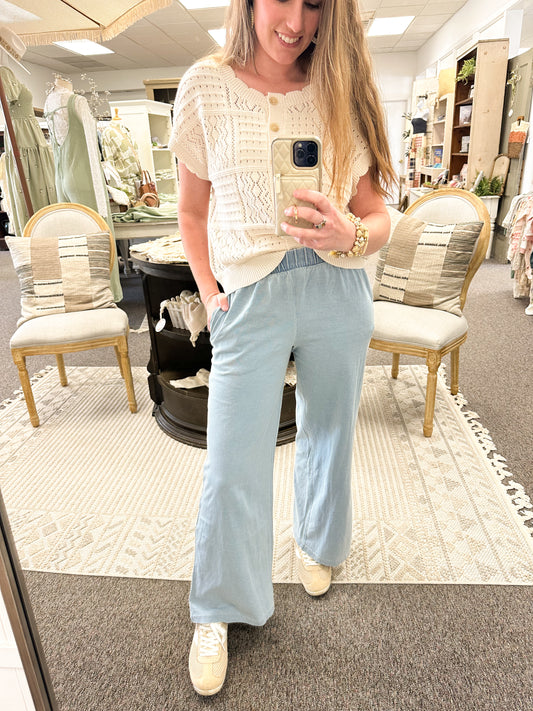 Summer Stroll Elastic Waist Pants