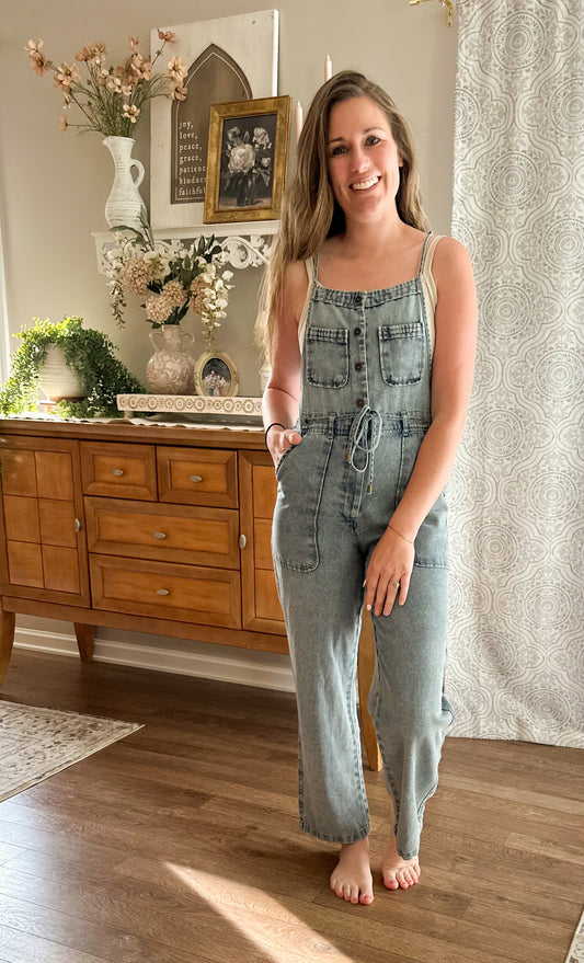 The Throw & Go Denim Overalls