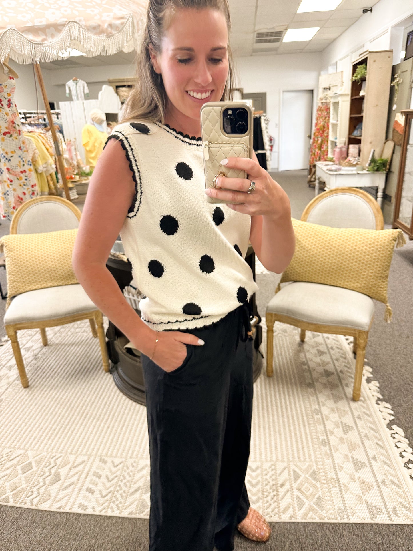 The Sweet Spotted Sleeveless Top (S-XL)