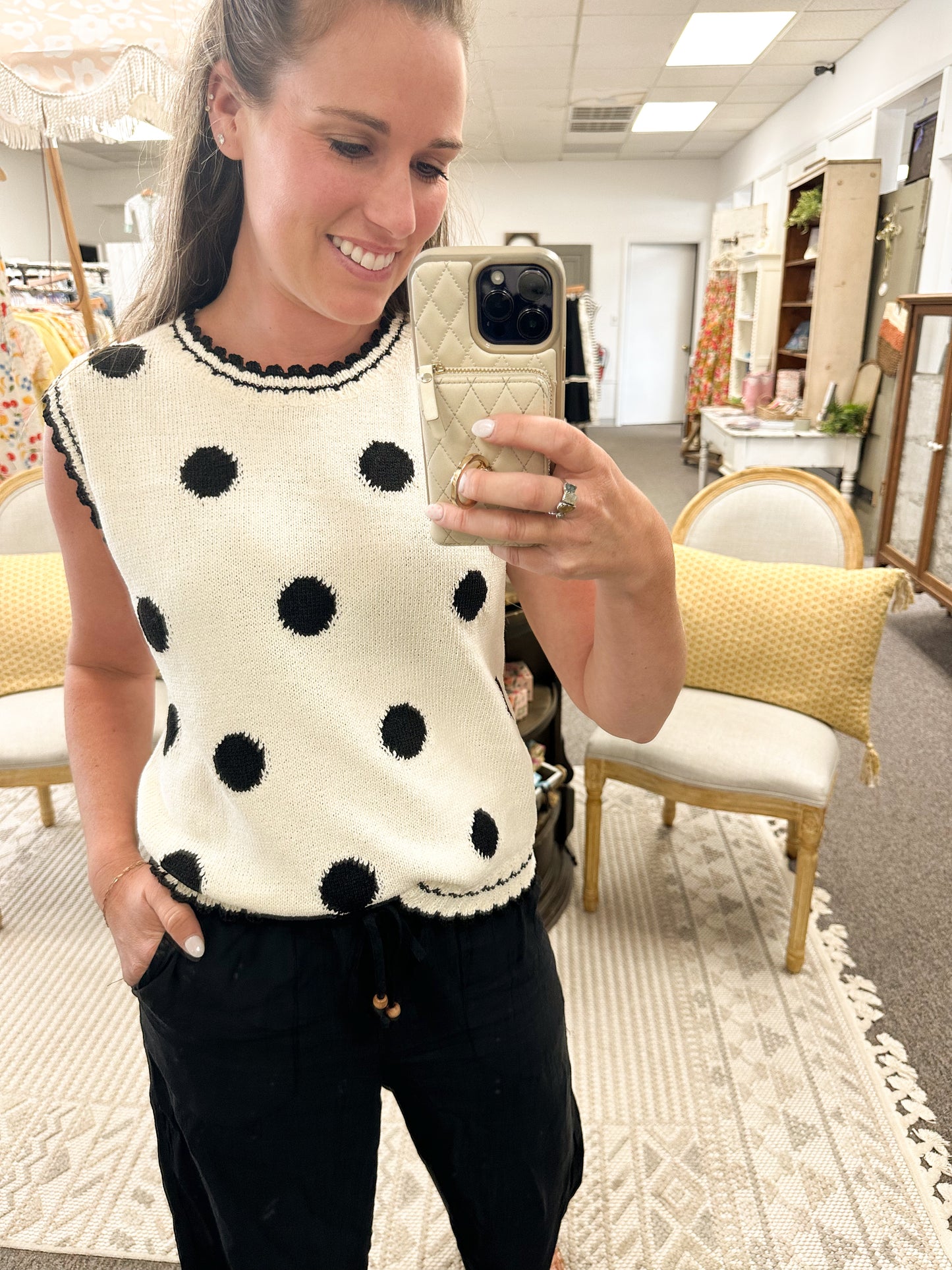 The Sweet Spotted Sleeveless Top (S-XL)