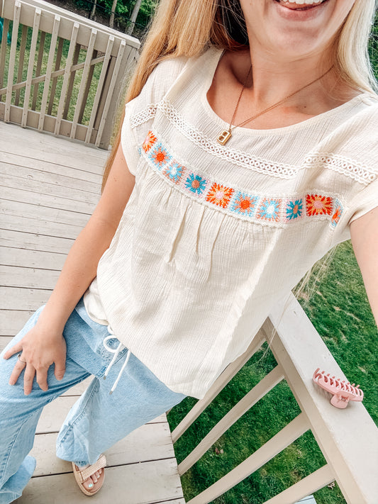Sunny Days Short Sleeve Blouse
