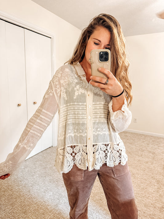 Delicate Grace Button Up Top