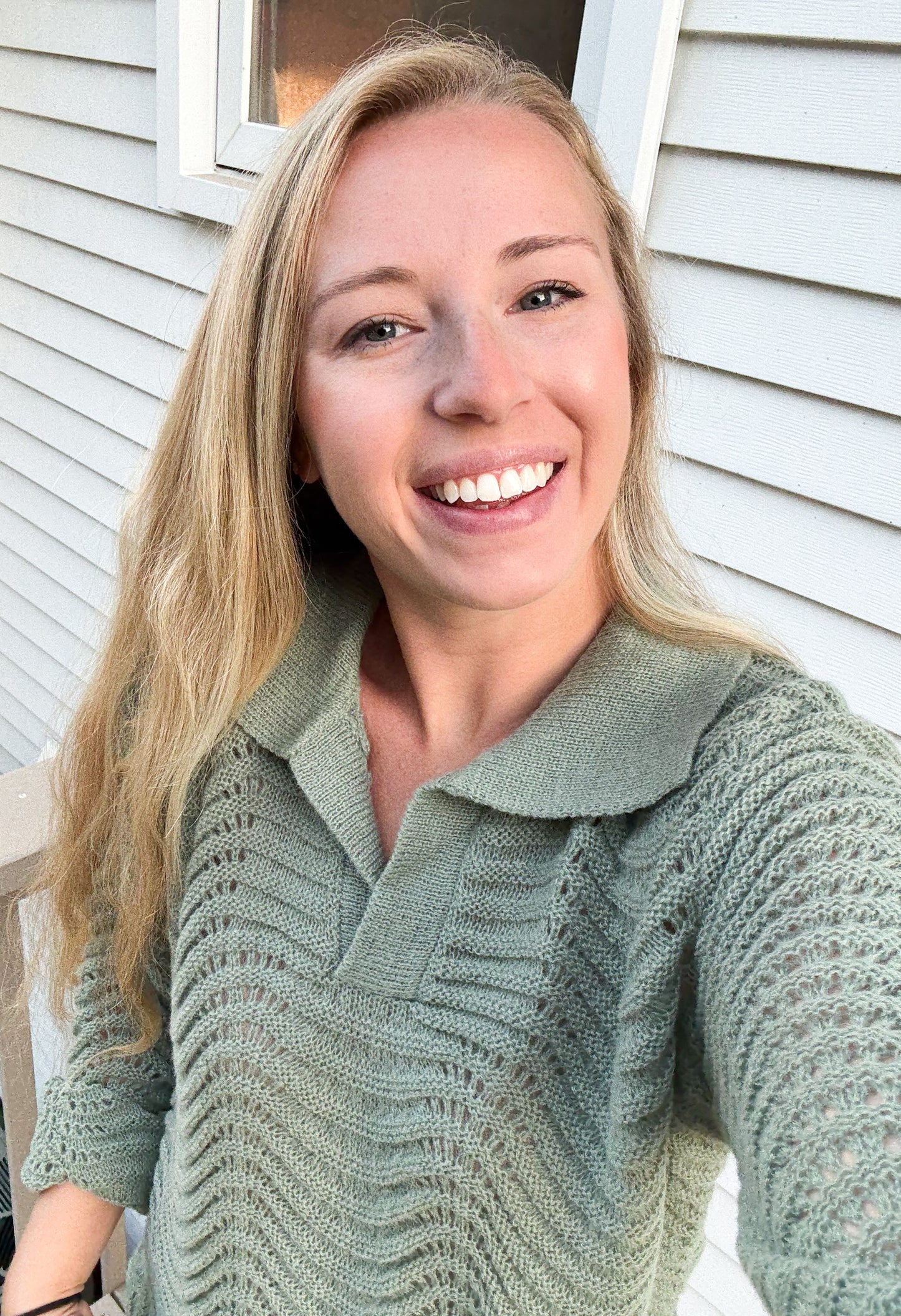 The Wavy Texture Way Sweater-Green