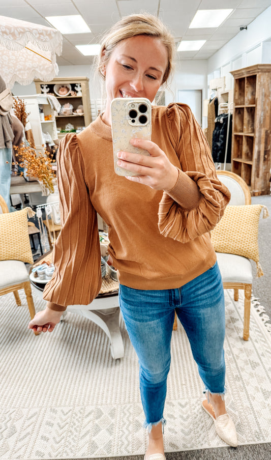Added Textured Sweater-Taupe