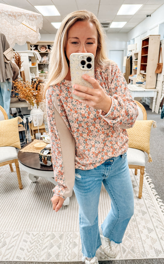 Blush Breeze Floral Top (S-XL)