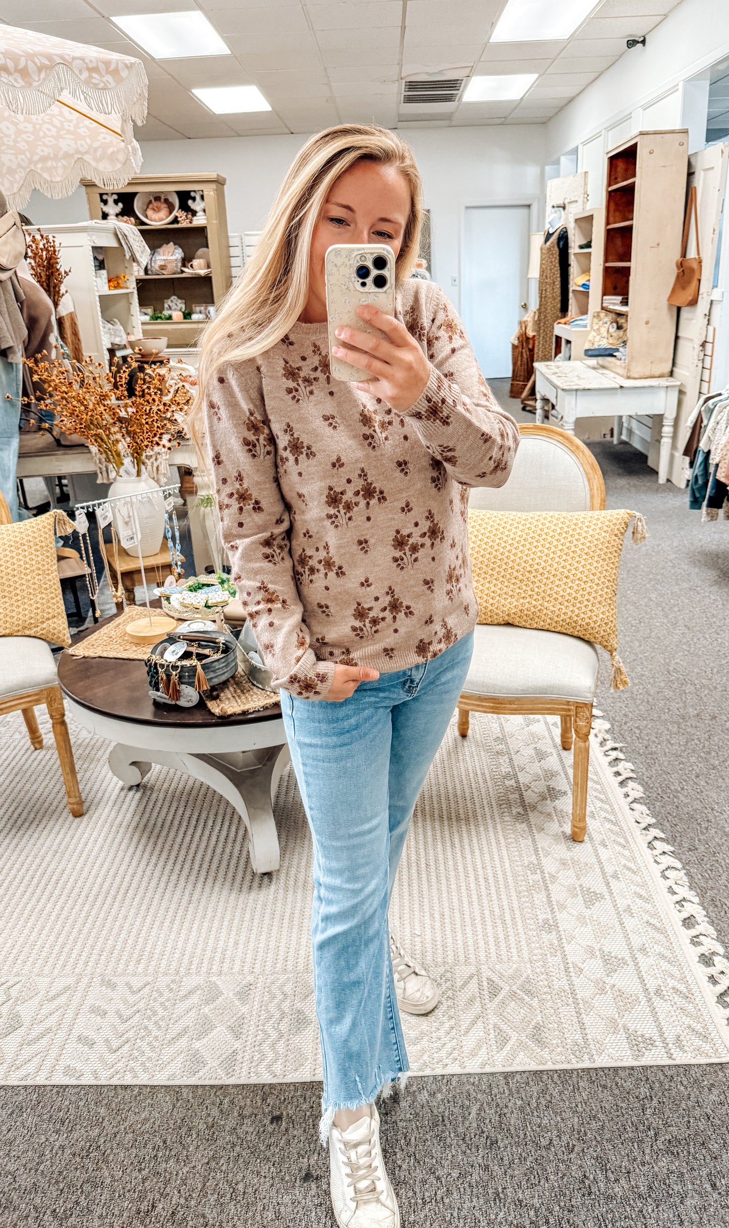 Daily Petals Sweater-Mocha
