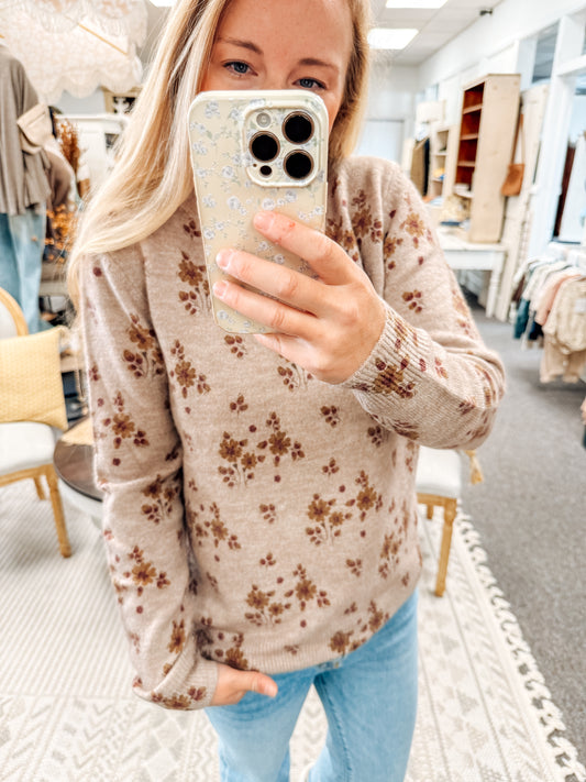 Daily Petals Sweater-Mocha