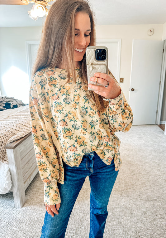 Cottage Garden Waffle Knit Pullover (S-XL)