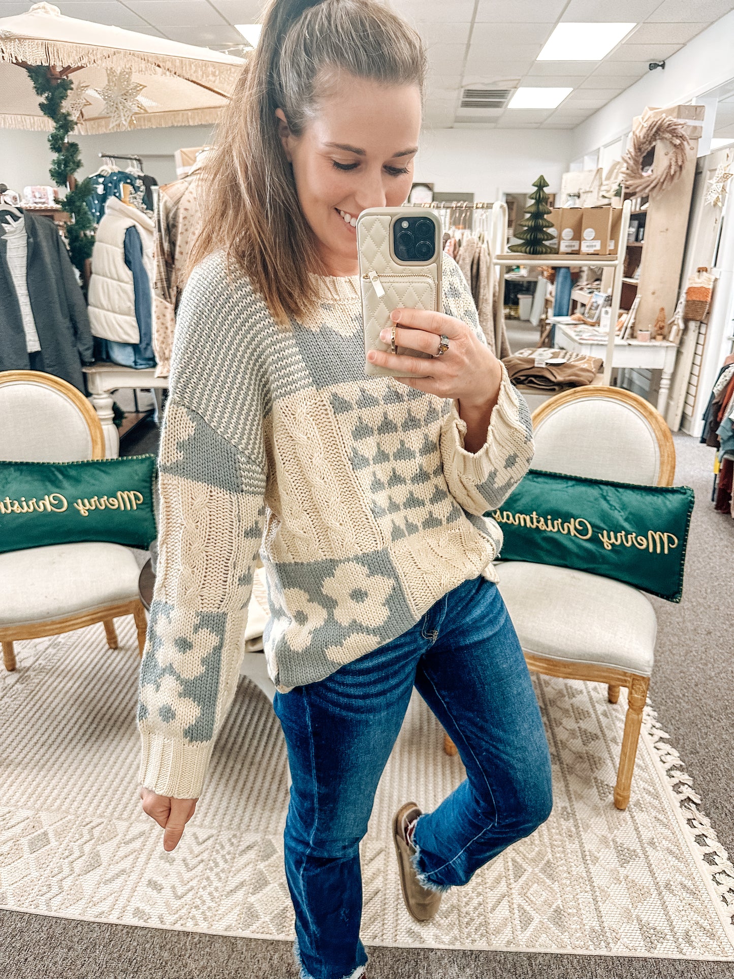 Knit Kaleidoscope Pullover Sweater