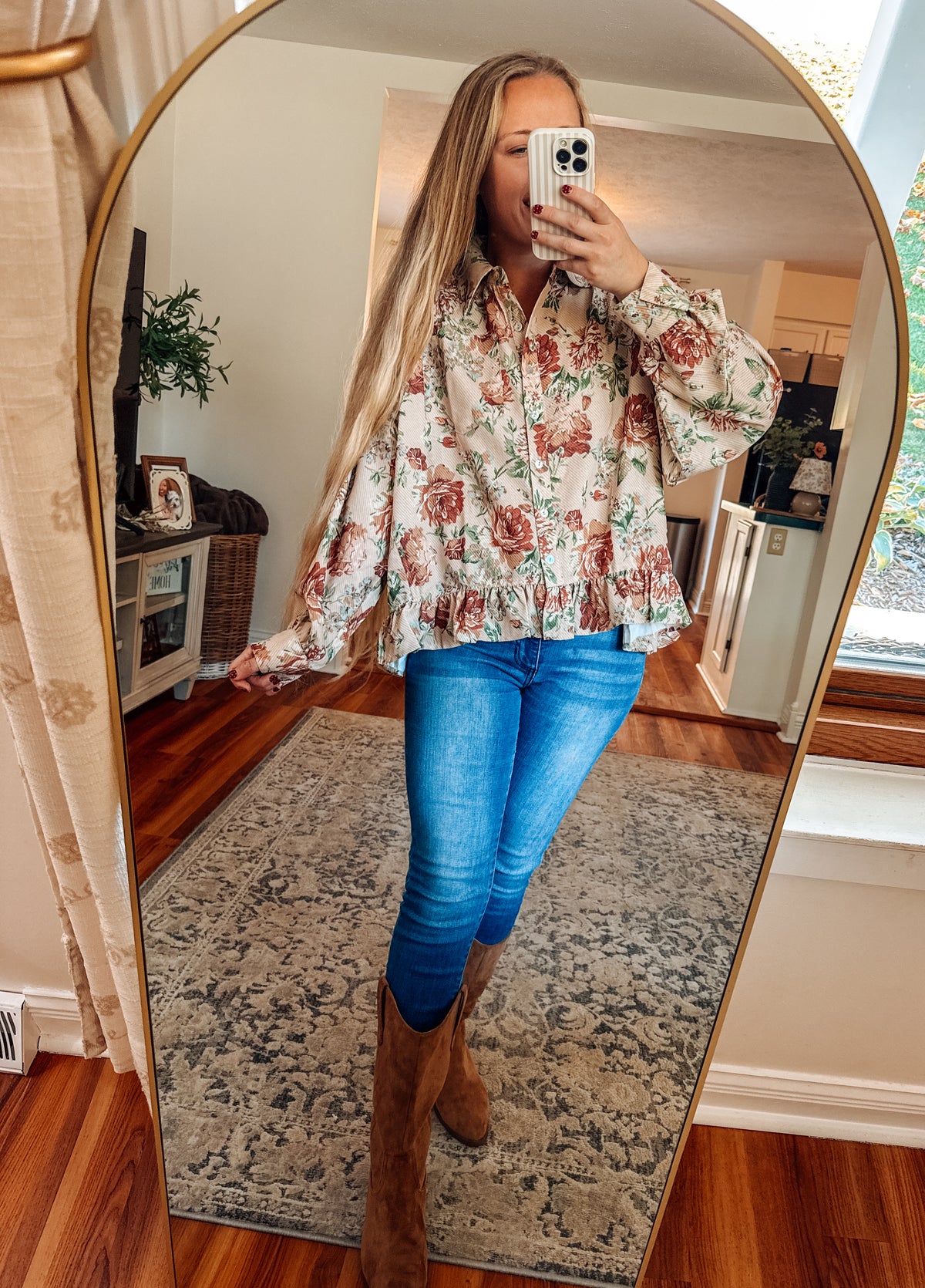 Sweetly Vintage Floral Babydoll Blouse