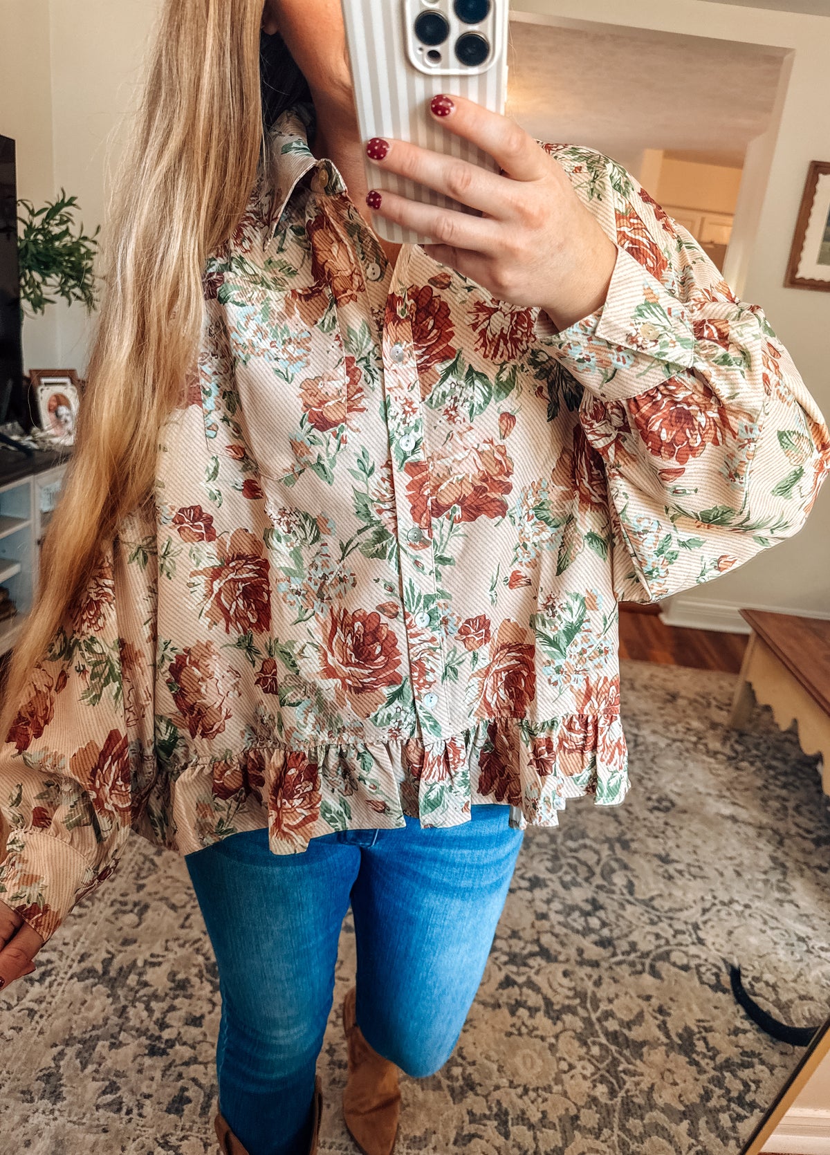 Sweetly Vintage Floral Babydoll Blouse