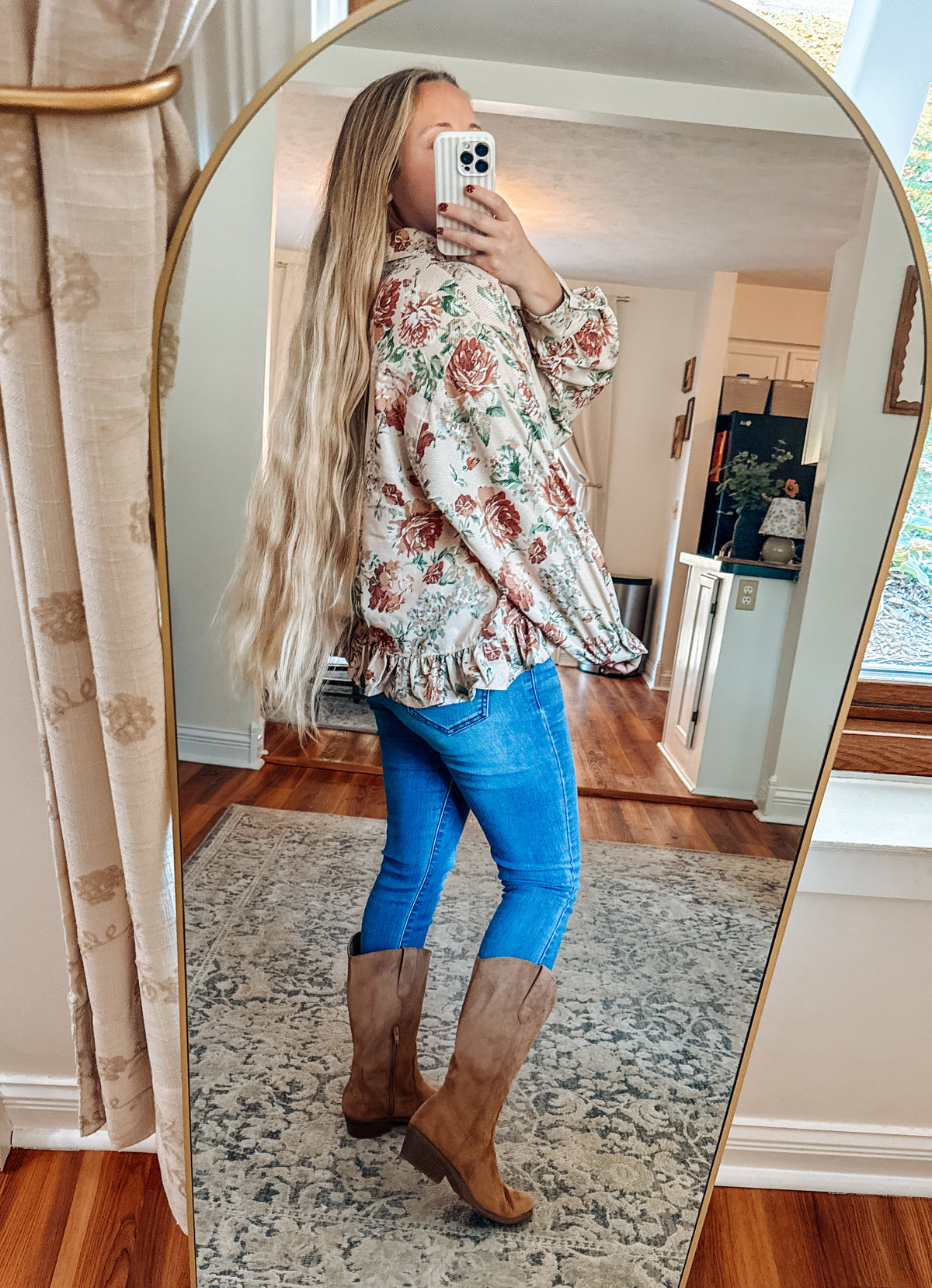 Sweetly Vintage Floral Babydoll Blouse