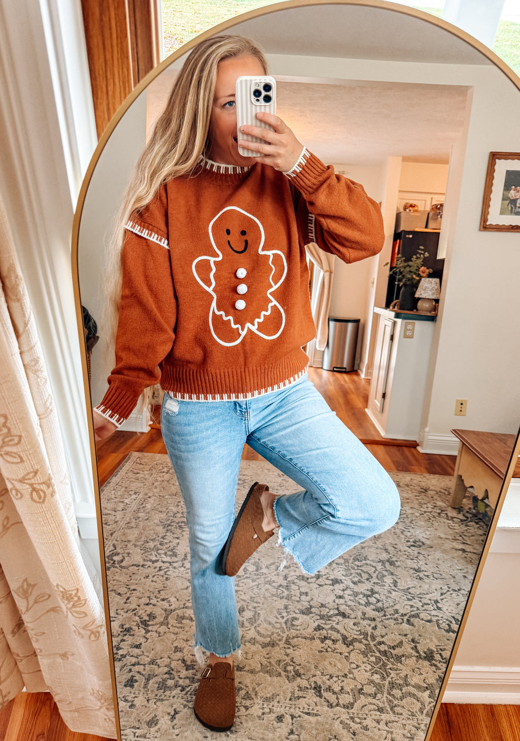 Gingerbread Contrast Rib Knit Sweater (S-XL)
