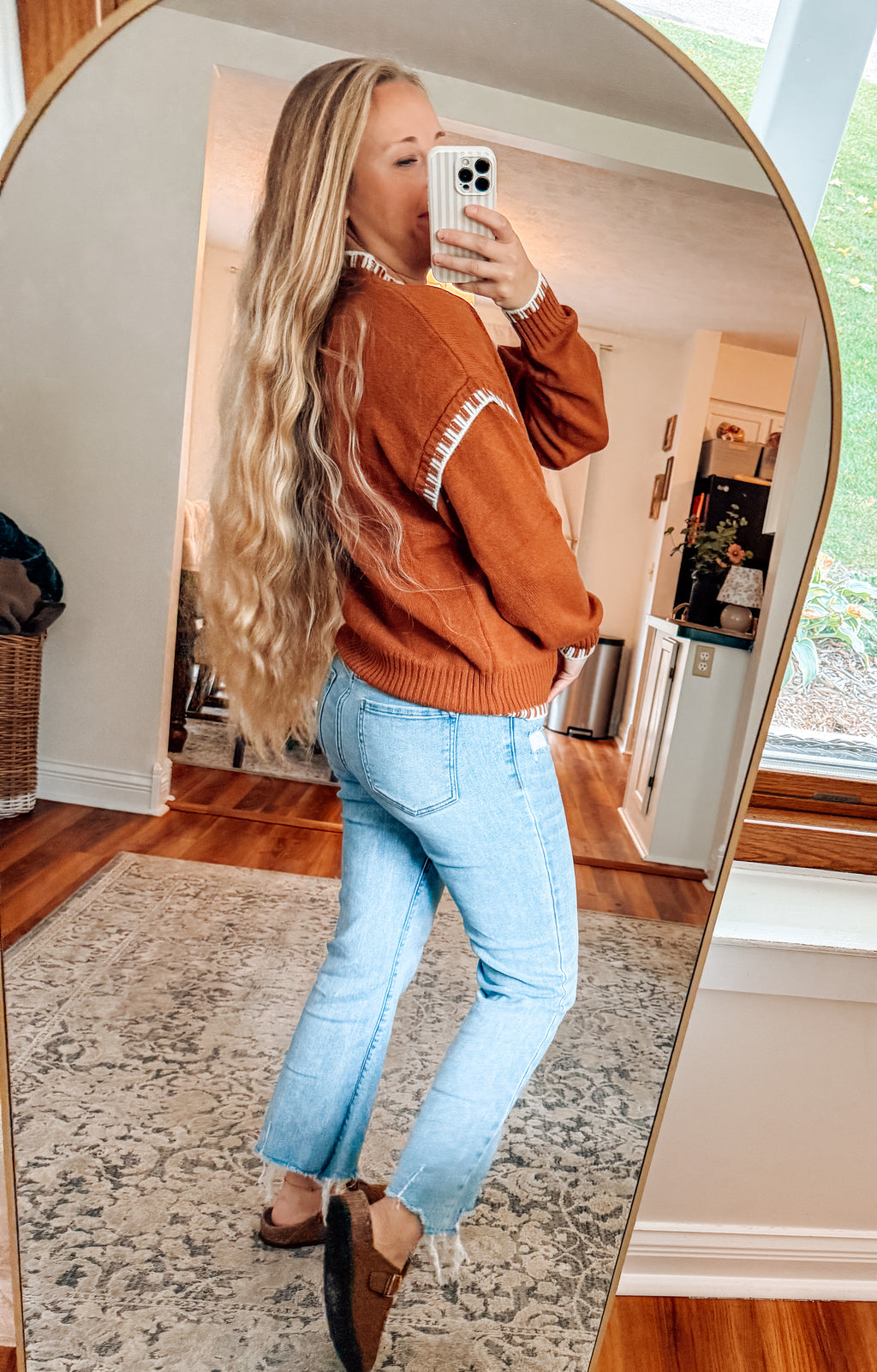Gingerbread Contrast Rib Knit Sweater (S-XL)