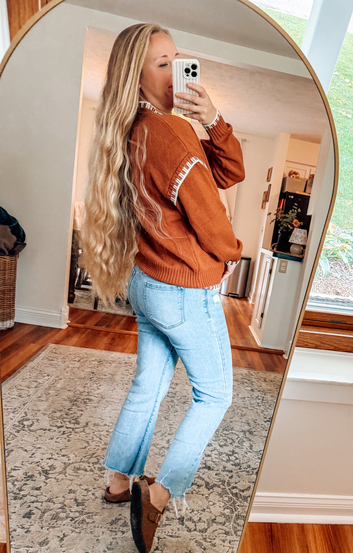 Gingerbread Contrast Rib Knit Sweater (S-XL)
