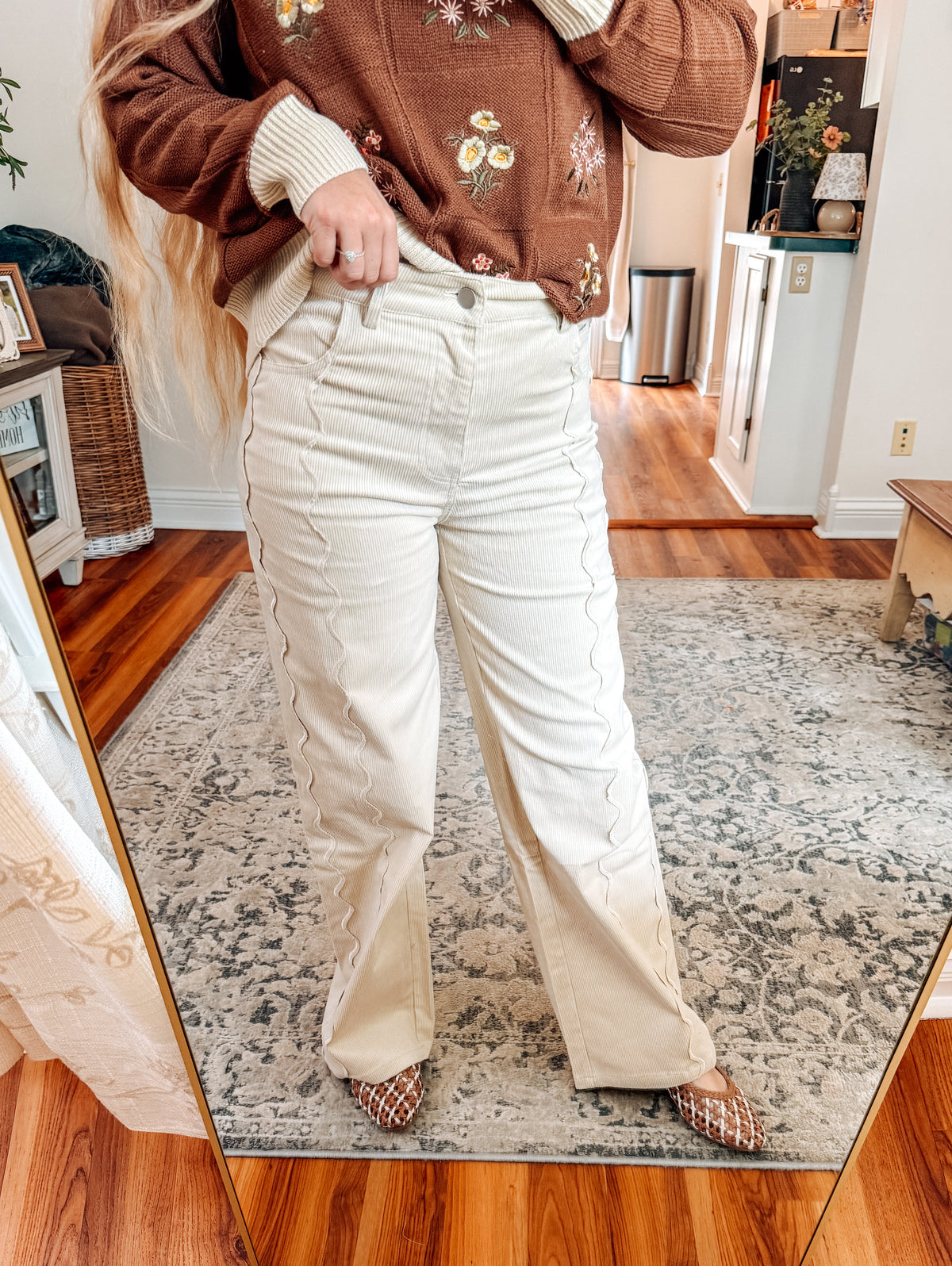 Soft & Simple Oatmeal Stretch Corduroy Pants