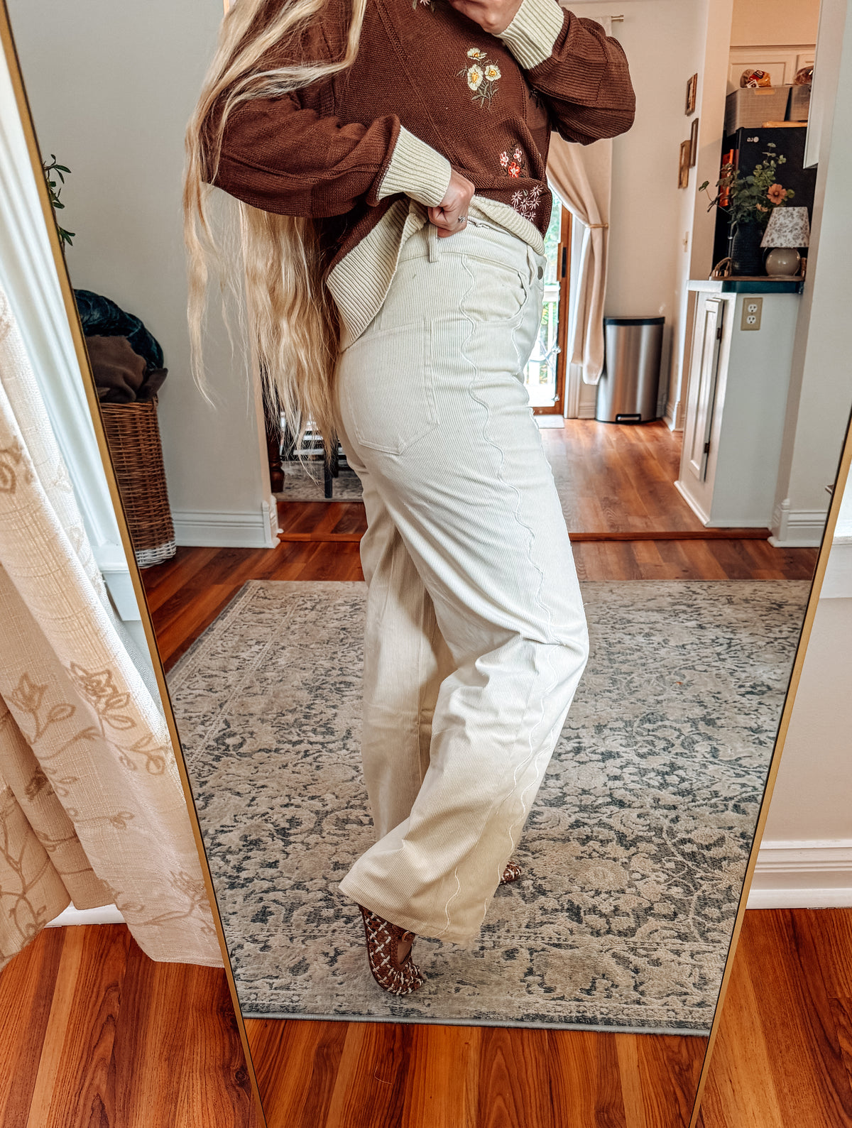 Soft & Simple Oatmeal Stretch Corduroy Pants