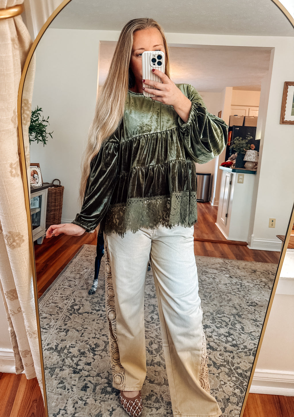 Wrapped In Romance Velvet Lace Babydoll Top