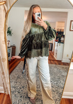Wrapped In Romance Velvet Lace Babydoll Top