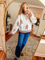 Gingerbread Graphic Knit Oversized Sweater