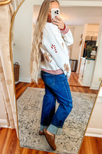 Gingerbread Graphic Knit Oversized Sweater