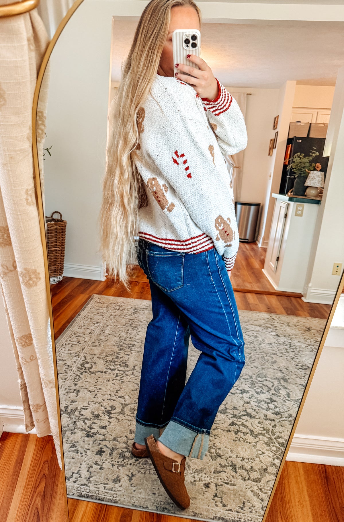 Gingerbread Graphic Knit Oversized Sweater