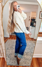 Christmas Tree Embroidered Oversized Knit Sweater