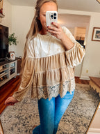 Wrapped In Romance Velvet Lace Babydoll Top