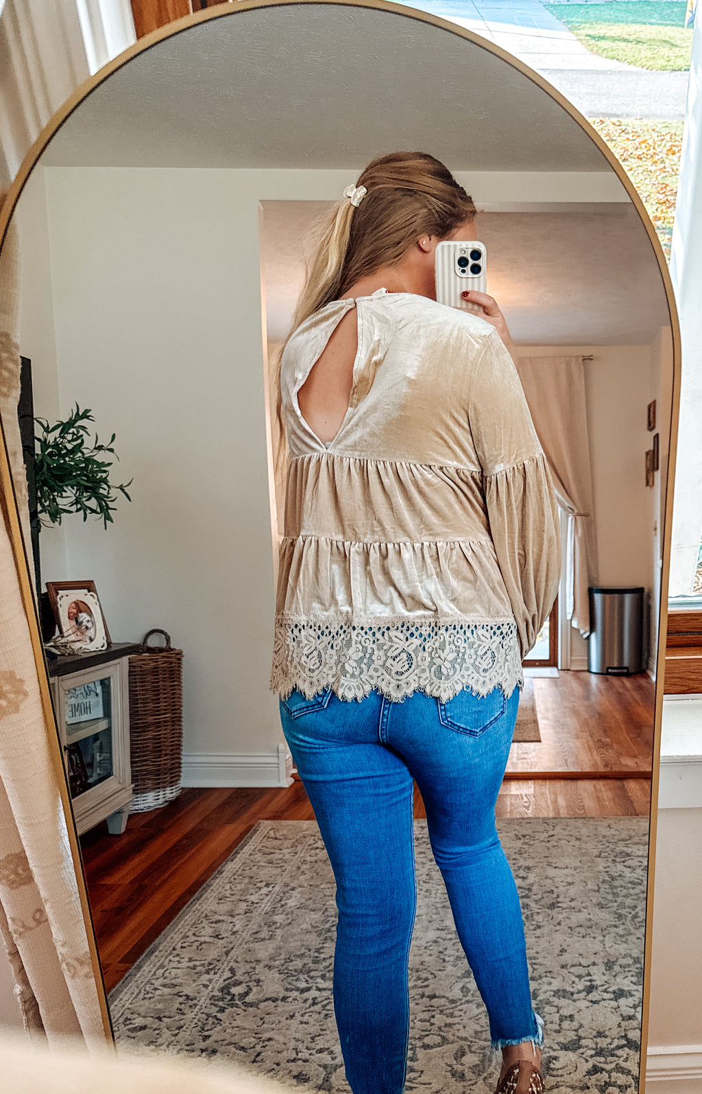 Wrapped In Romance Velvet Lace Babydoll Top