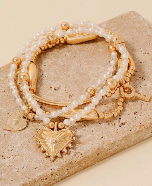 Heart Of Gold Bracelet Set