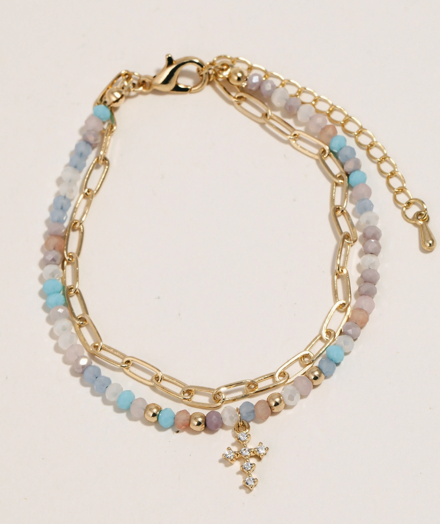 Keep Him Near Cross Bracelet