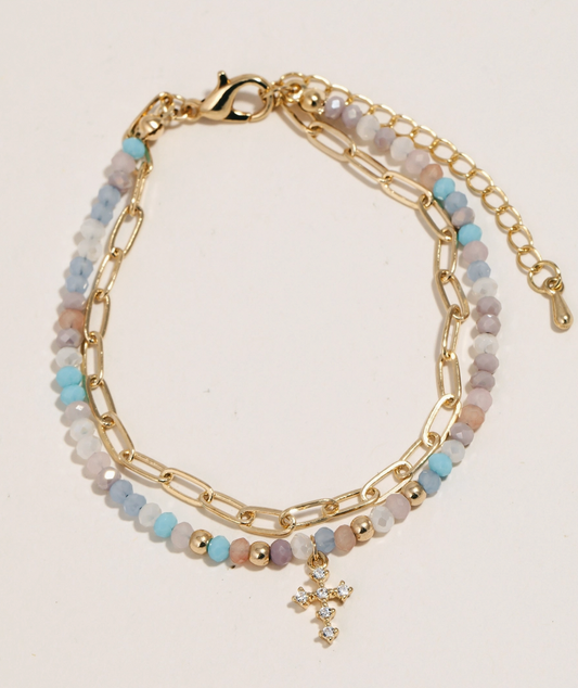 Keep Him Near Cross Bracelet