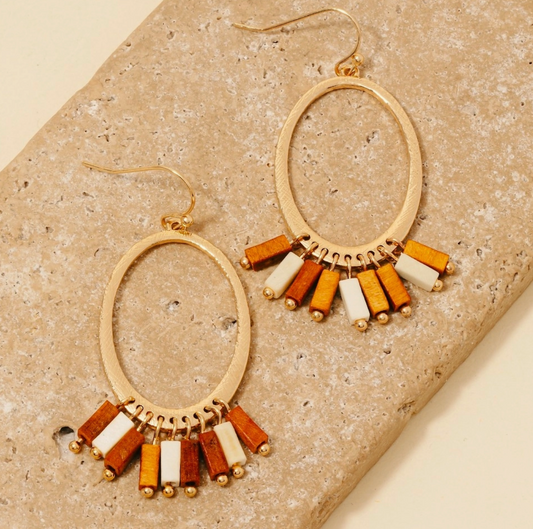 Wooden Way Dangle Earrings