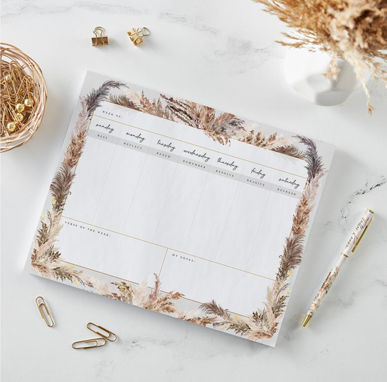 Weekly Desk Planner – The Boxed Bowtique