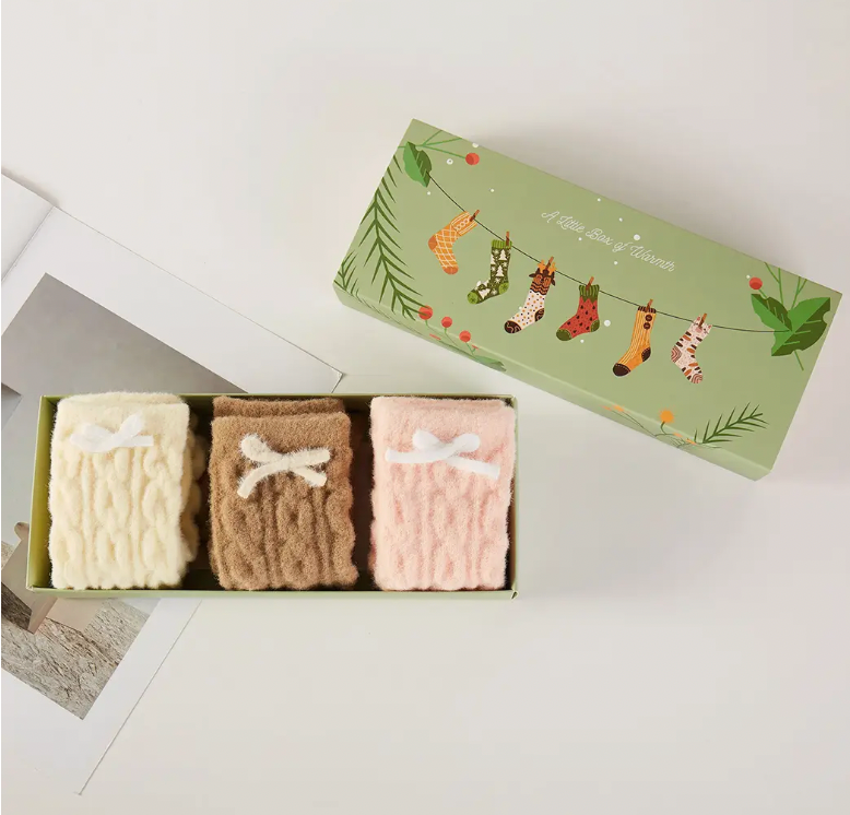 Twisted Knit Fuzzy Sock Gift Set