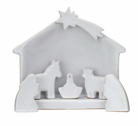 Glazed Nativity Set