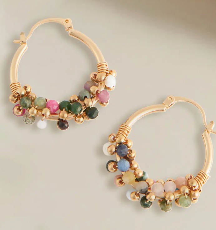 Gemma Stone Hoop Earrings