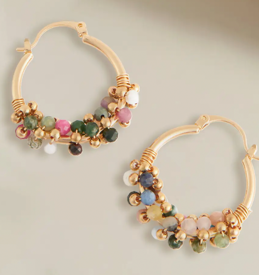 Gemma Stone Hoop Earrings