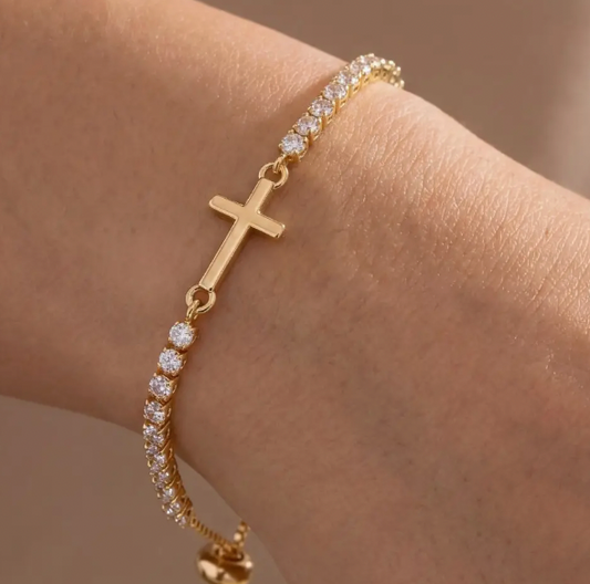 He Is Always With Me Cross Bracelet