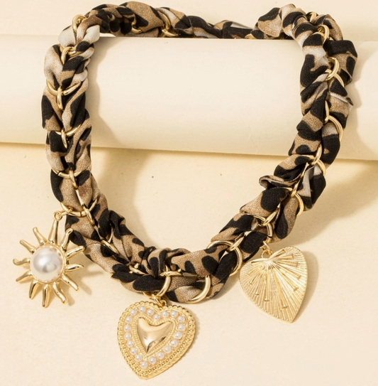In The Wild Print Charm Necklace