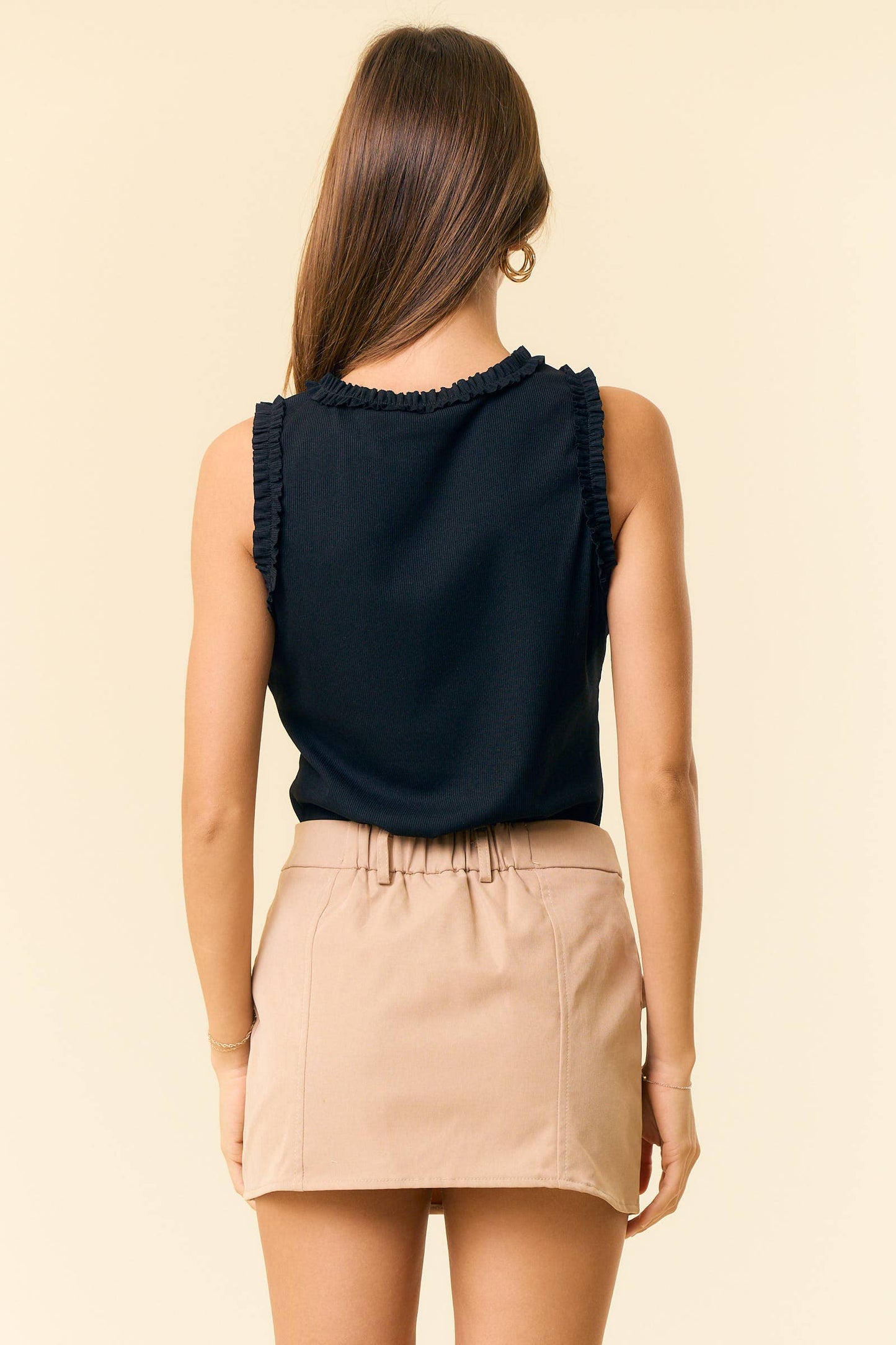 Classic Black Ruffle Tank