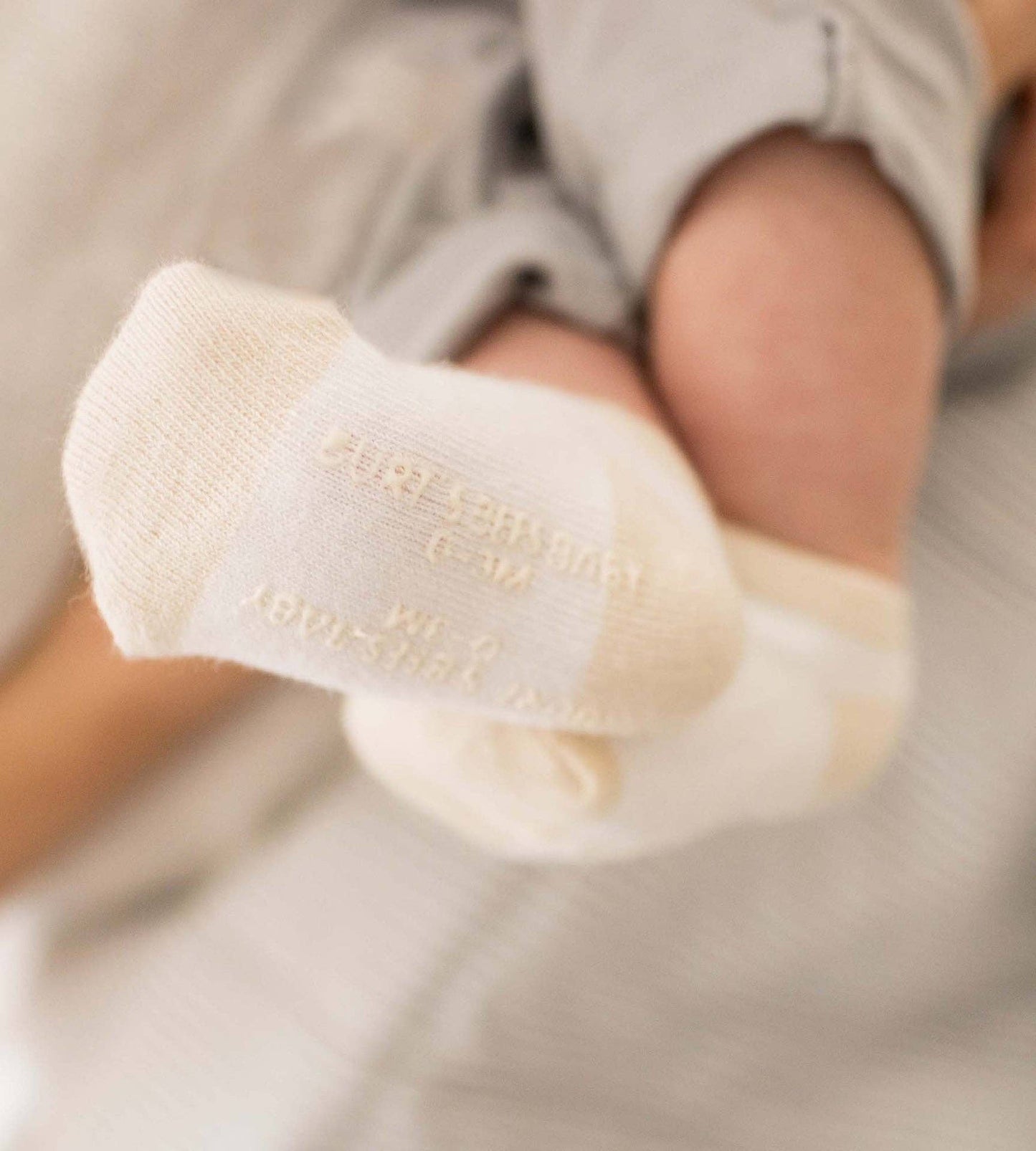 Solid & Stripes Organic Cotton Baby Ankle Socks 6 Pack - Oat: Oat / 3-12 Months