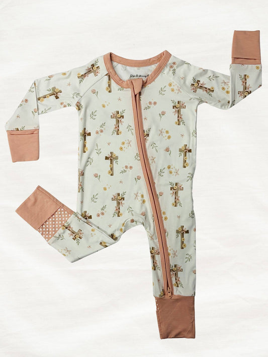 Floral Cross Zippy Pajama